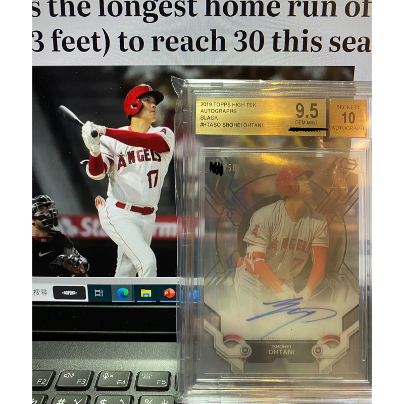 大谷翔平2019 Topps High Tek /50 簽名鑑定卡Shohei Ohtani 限量50張