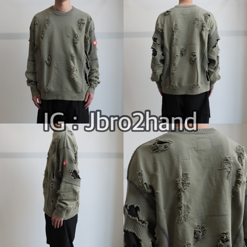 Jbro2hand)現貨在台熱門款C.E PLAGUE WIDE RIB CUT CREW NECK 破壞衛衣