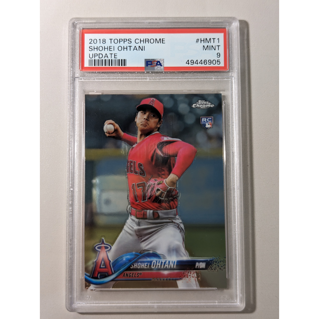 【MLB】2018 Topps Chrome大谷翔平RC新人卡， HMT1鑑定卡PSA 9分Shohei Ohtani