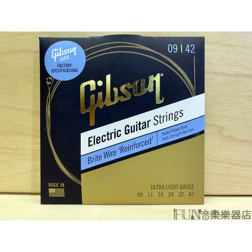 【Fun音樂樂器店】Gibson SEG-BWR9 Brite Wire Reinforced 0942 電吉他弦 | 蝦皮購物
