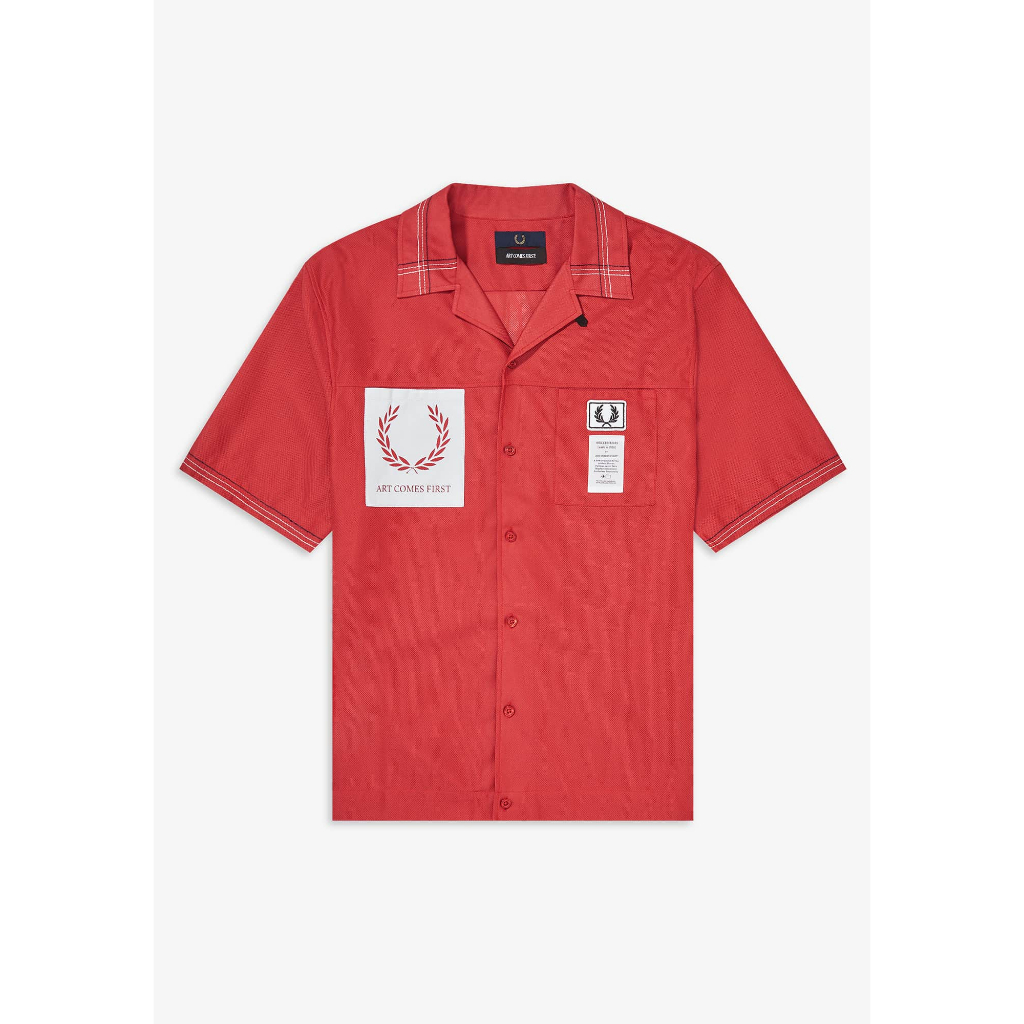 全新現貨！Fred Perry Art Comes First Collar 聯名款紅色保齡球衫襯衫-S號