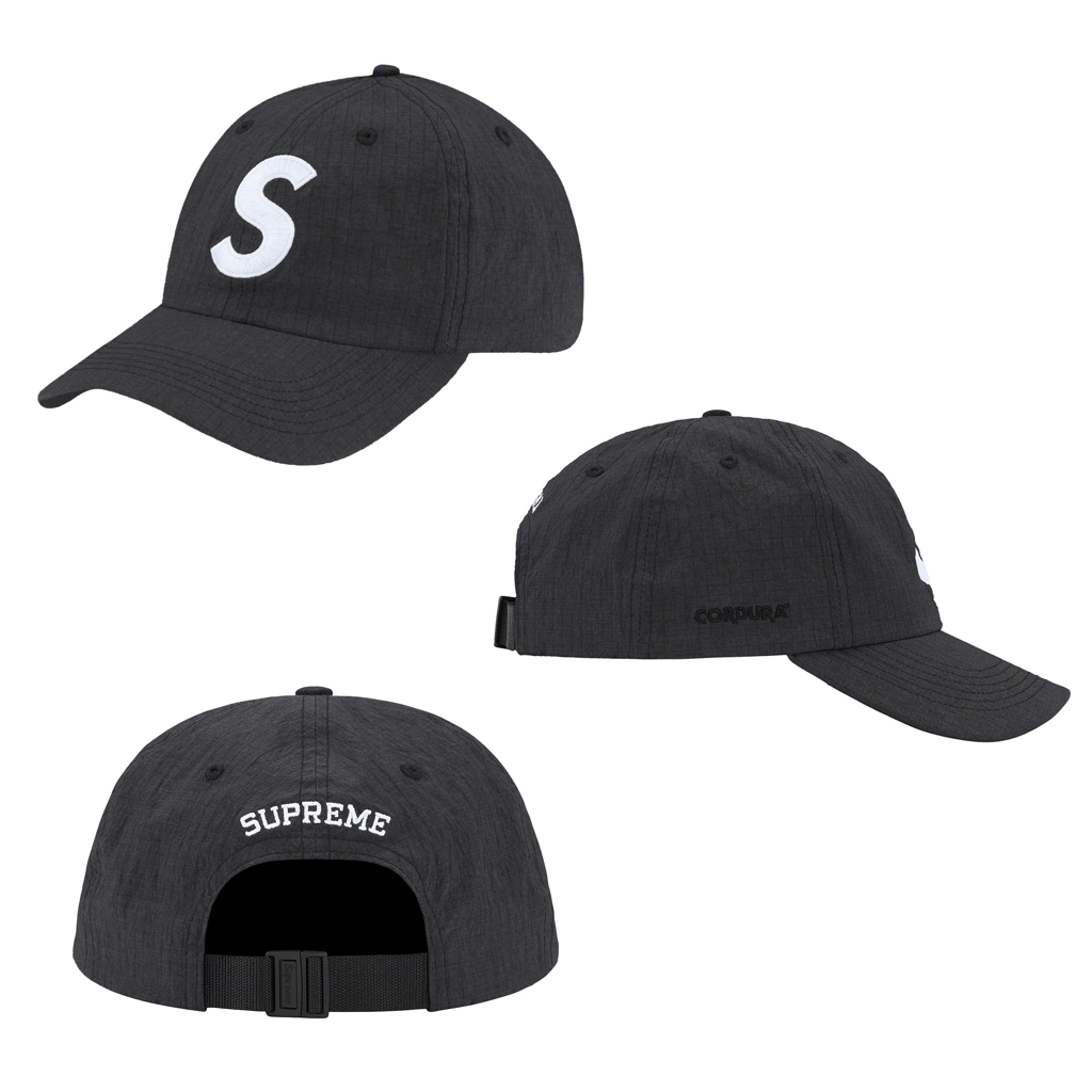 SUPREME CORDURA RIPSTOP S LOGO 6 PANEL BLACK ⫷ScrewCap⫸ | 蝦皮購物