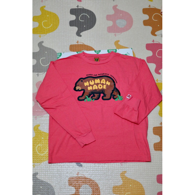 Human made Graphic L/s t-shirt 熊顏色pink 尺寸M | 蝦皮購物