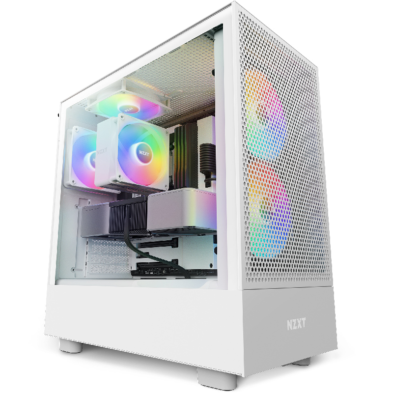 Nzxt美商恩傑 H5 Flow Rgb 黑 白 電腦機殼 (5v Sync同步 內建核心扇x2 靜音扇x2) 