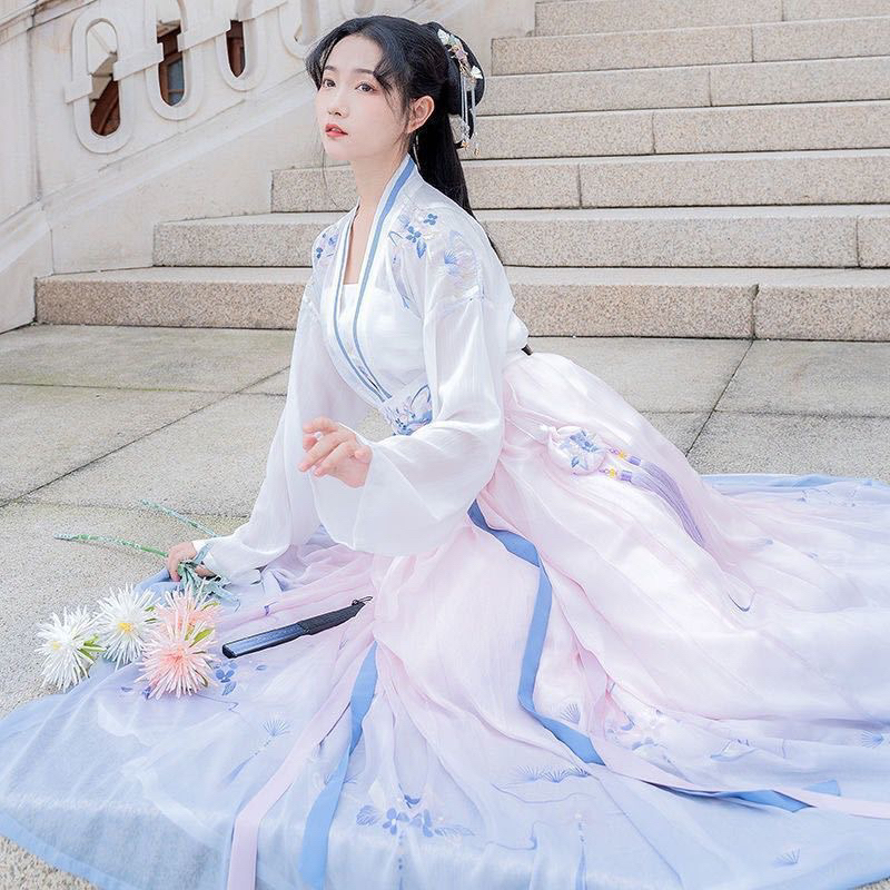 現貨 千年之戀 漢服古裝 中國風服飾 古風服裝 齊腰大袖衫 飄逸 閨蜜裝 粉紫色 漢服婚紗寫真 造型服飾【CL068】 | 蝦皮購物