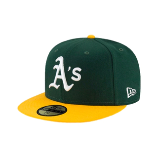 NEW ERA 59FIFTY 5950 MLB 球員帽 奧克蘭 運動家隊 綠/黃 棒球帽 全封款 ⫷ScrewCap⫸