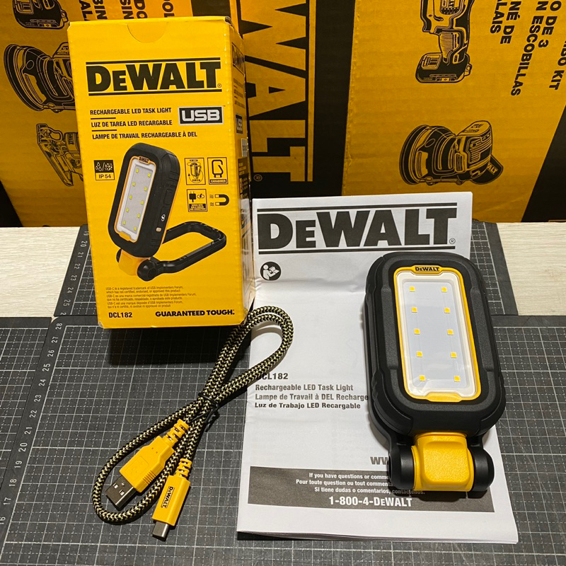 🔥新上市🔥🌀含稅🌀全新得偉DeWALT DCL182 LED 內建鋰電(type C充電)照明燈/工作燈/露營燈/博視 | 蝦皮購物