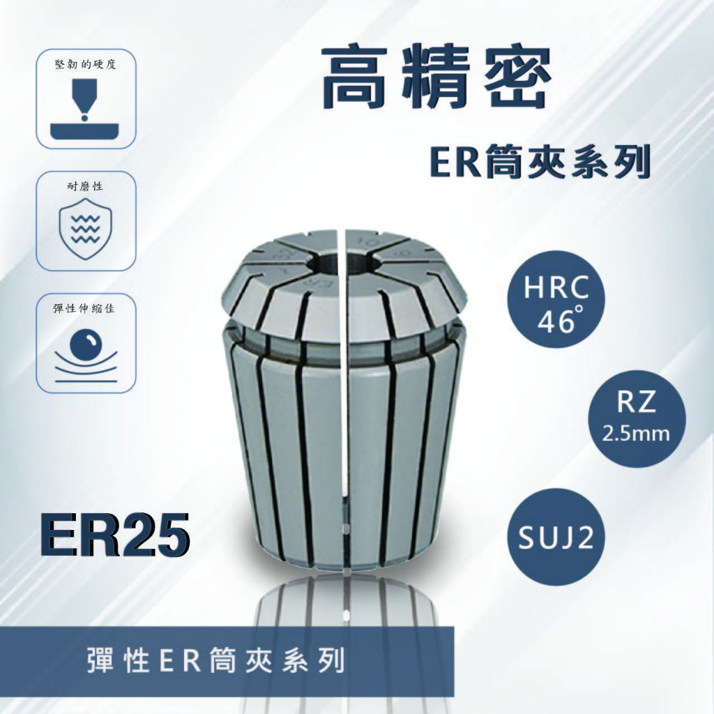 晶順機械配件 ER25-10.5~20.0 彈性筒夾 套筒 夾頭 刀桿套筒 刀桿筒夾 刀桿夾頭 精密級筒夾 | 蝦皮購物