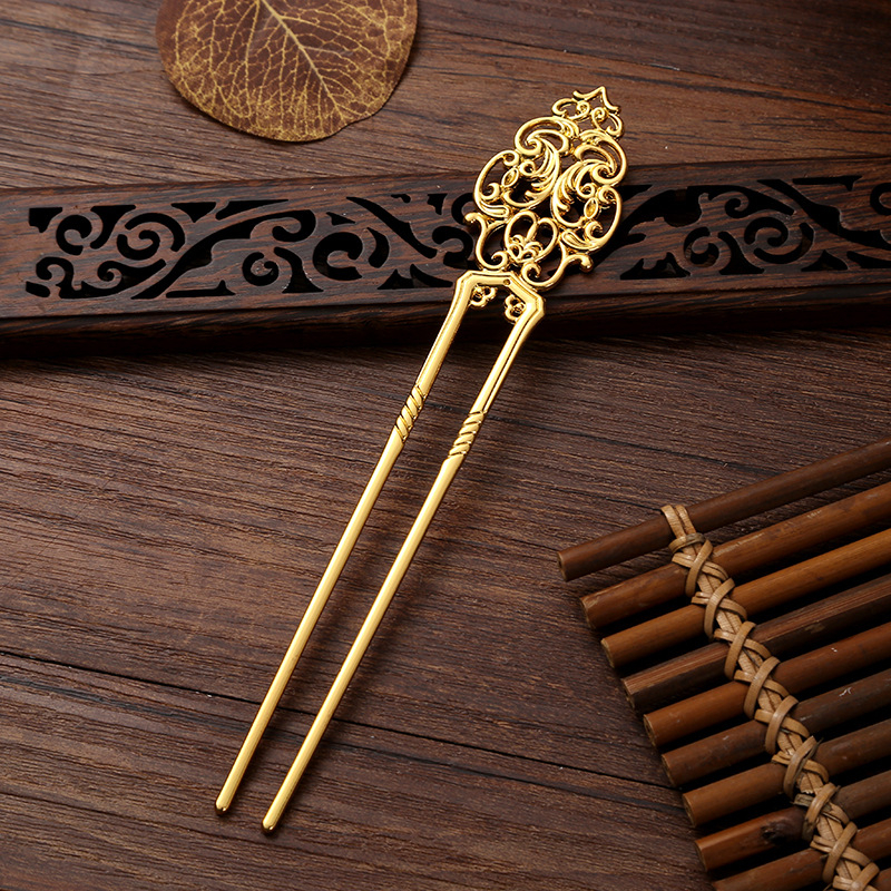 HTshop－新中式古風漢服直髮簪 現代簡約髮飾復古後腦勺盤髮一字髮簪古風漢服發釵頭飾 中國風髮簪 金屬髮簪 古風 古典 | 蝦皮購物