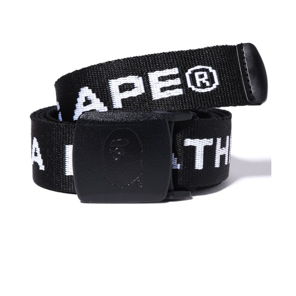 A BATHING APE ロゴバックルベルト チェック グレー BAPE