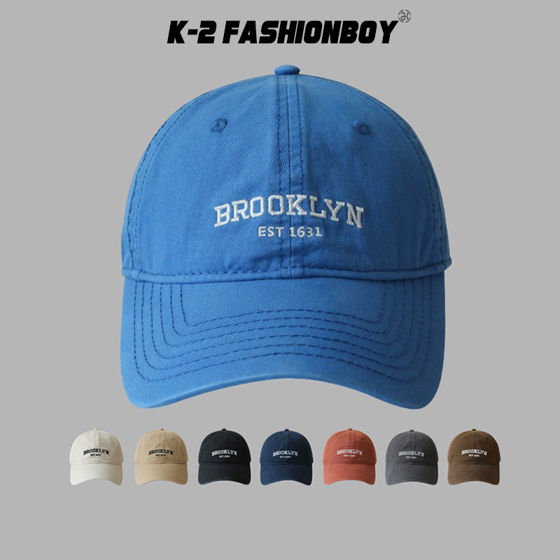 K-2】BROOKLYN EST 1631 電繡軟頂美式老帽棒球帽大尺碼顯臉小鴨舌帽 