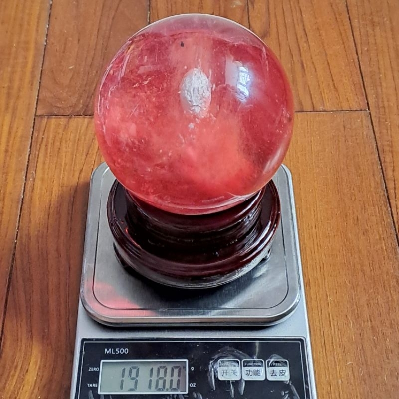 熔煉球、溶煉水晶球、風水球，114mm，淨重1620.5g，透光，成色完美