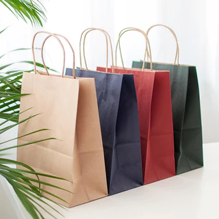 【台灣現貨】牛皮紙袋 手提袋 素色紙袋 禮物袋 包裝袋 紙袋 禮品袋 打包袋 外賣袋子 送禮 提袋