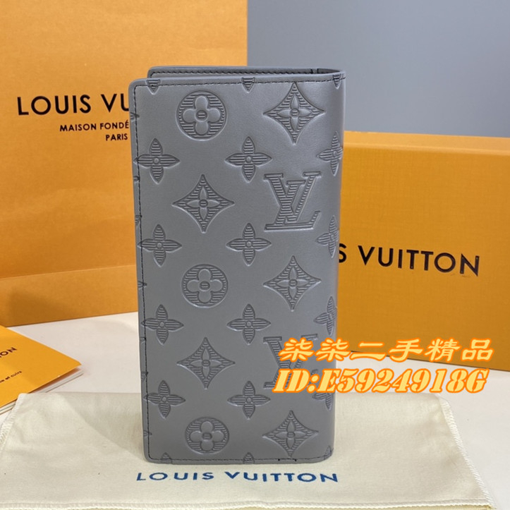 Louis Vuitton M81335 Brazza Wallet, Grey, One Size