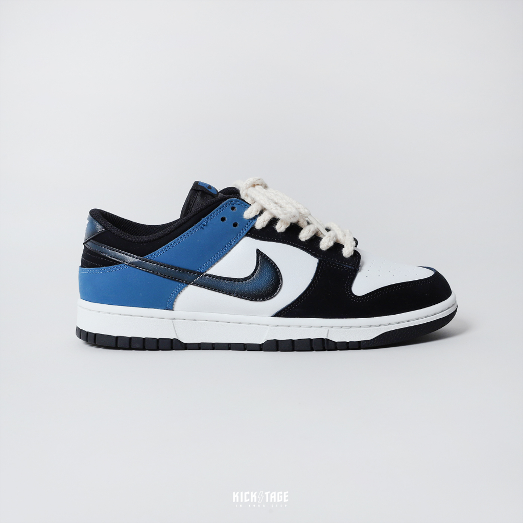 NIKE DUNK LOW INDUSTRIAL BLUE 白黑藍小閃電低筒復古休閒鞋【FD6923