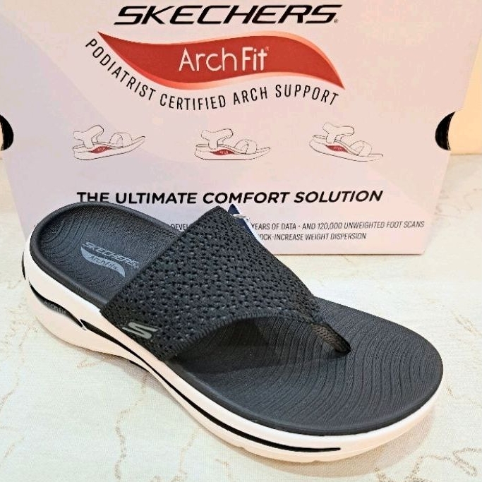SKECHERS 女健走系列 GO WALK ARCH FIT 夾腳涼拖鞋 140221 | 蝦皮購物