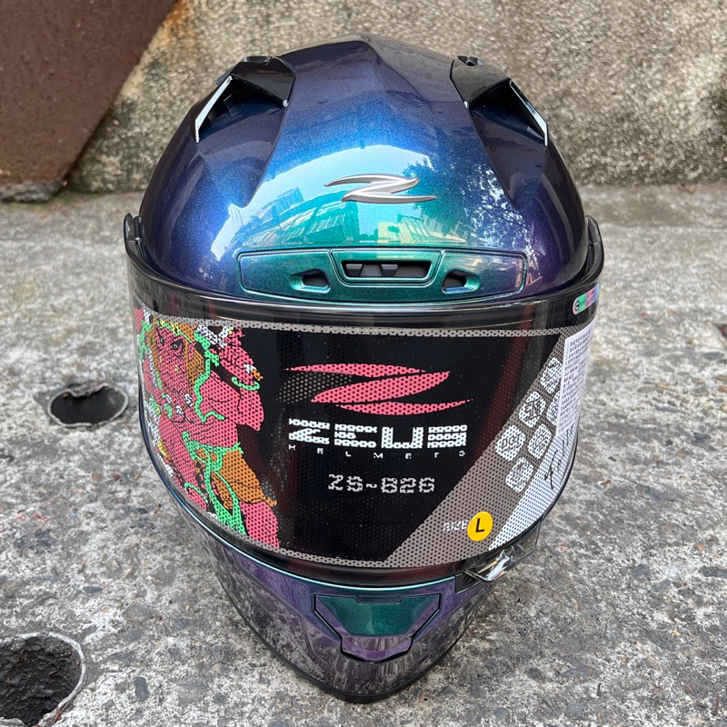 ZEUS 瑞獅安全帽ZS-826 全罩ZS826 外銷雙D扣大尾翼大全配變色龍綠變紫