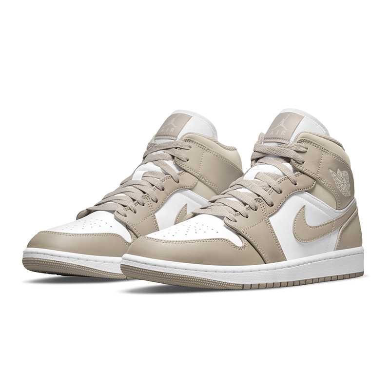 Air Jordan 1 休閒鞋Mid Linen White 亞麻米白男款554724-082 [現貨