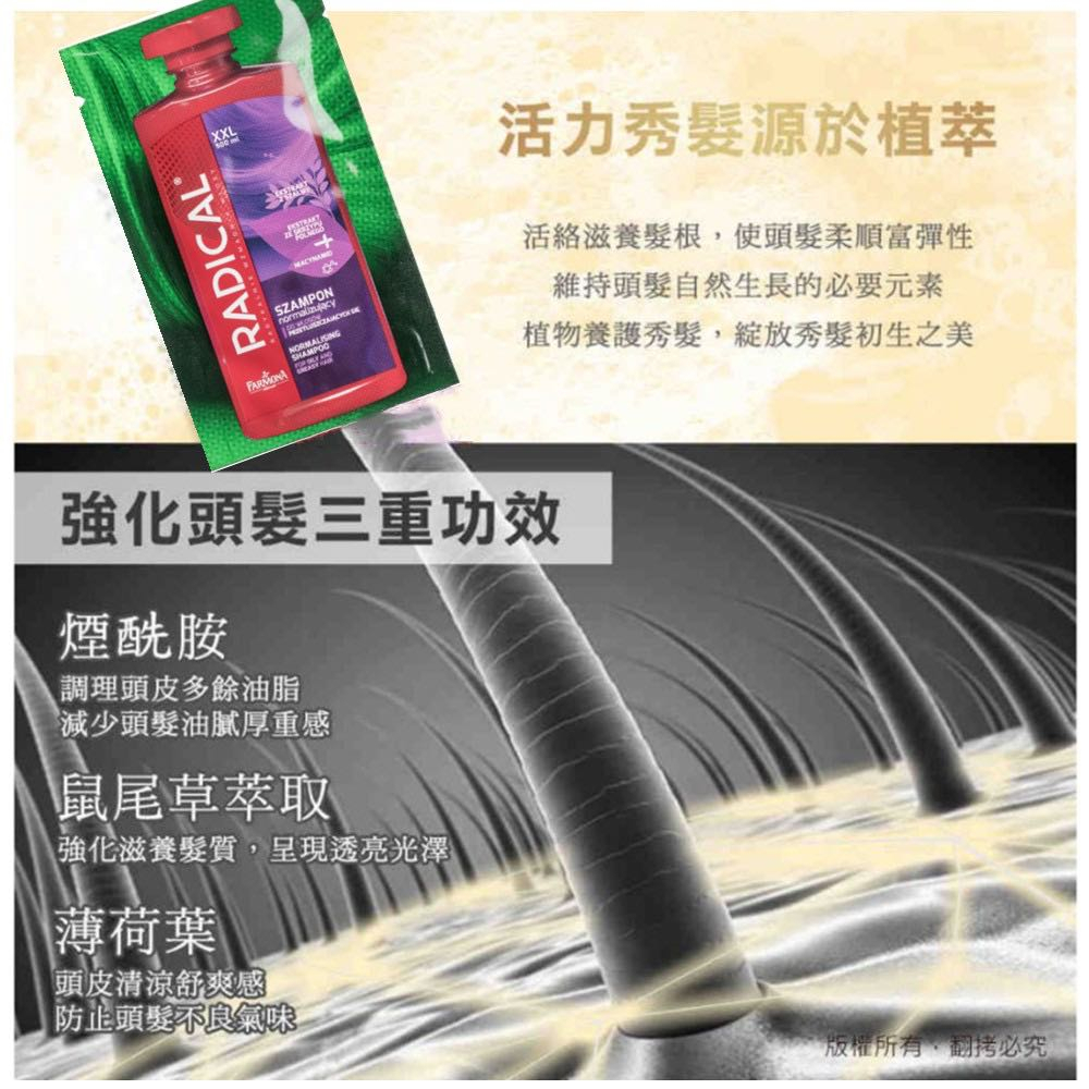 RADICAL 波蘭植萃 - 馬尾草/鼠尾草 加強健髮調理洗髮露 7ml (3入/包 旅行包) | 蝦皮購物