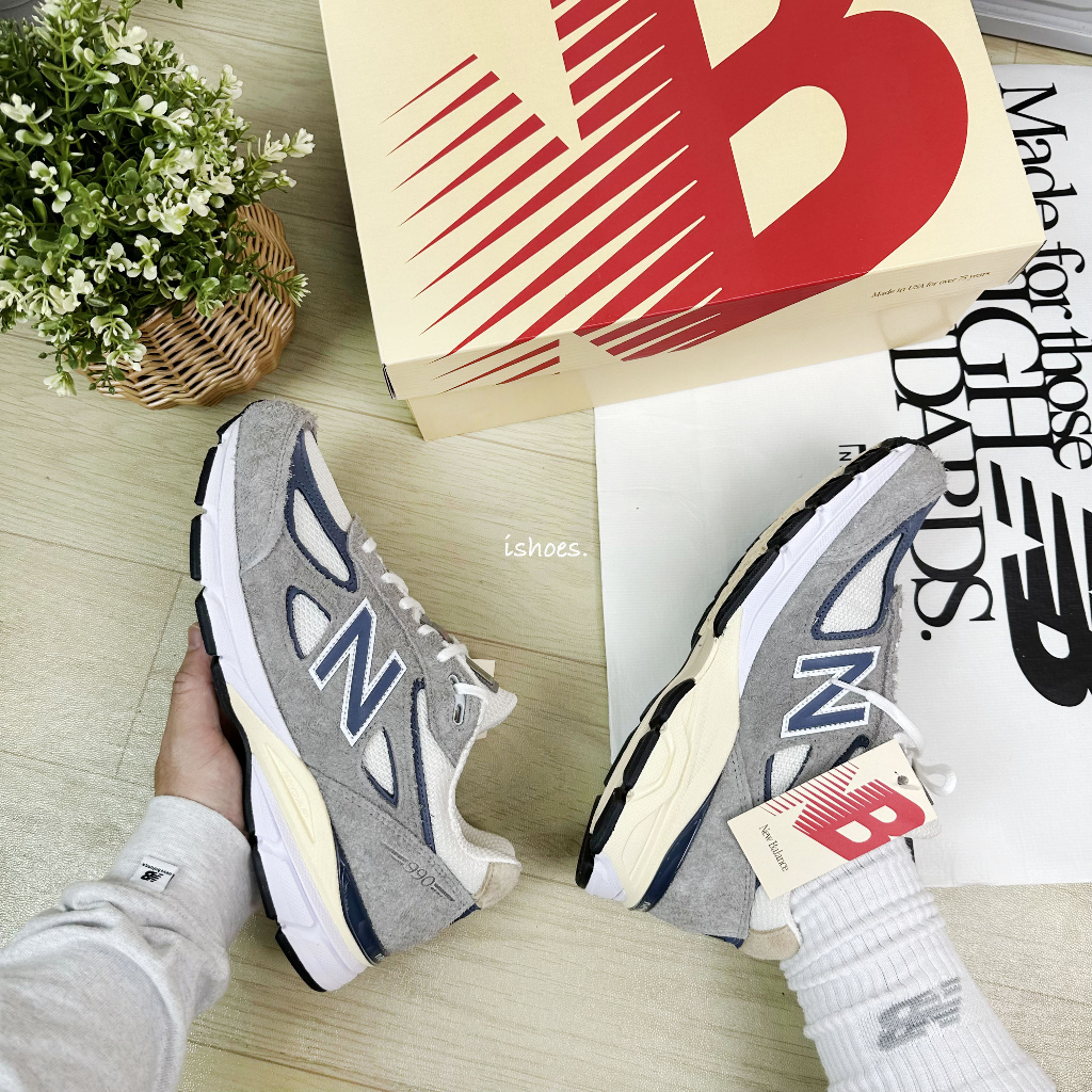 現貨 iShoes正品 New Balance 990 情侶鞋 V4 灰 美製 日系 慢跑 休閒鞋 U990TA4 D