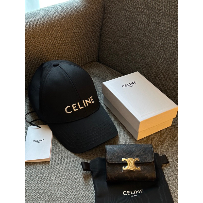 Limit精品✔️Celine 經典刺繡字母帽子、經典老花配色女生新款短夾