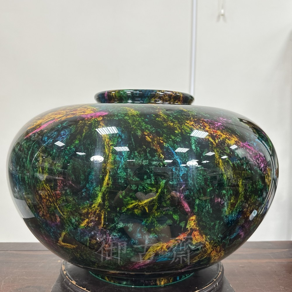 天然石　寒水石　飾玉　直径約7cm　置物　大理石台・時代箱付　C　7459 tw-11134207-7qula-lh7ds1pcwung2c