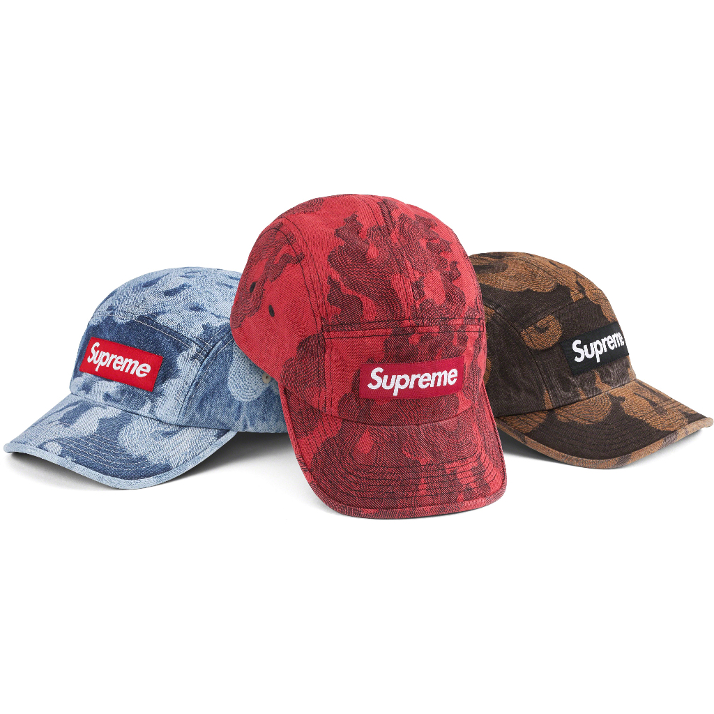 Supreme 2023 S/S 春夏Flames Jacquard Denim Camp Cap 丹寧帽子| 蝦皮購物