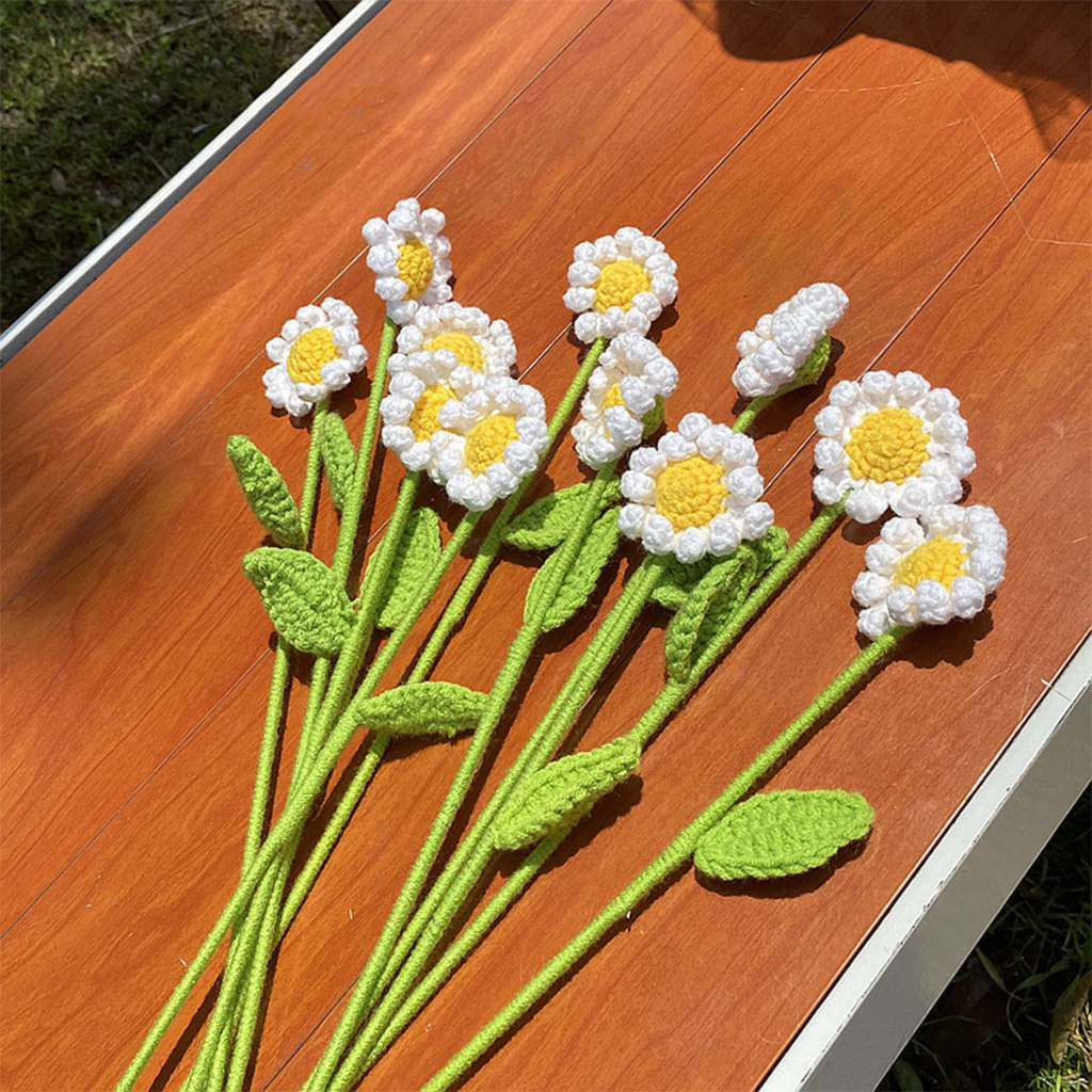 🌻10件88折🌻手工編織花 單枝編織花 毛線花 向日葵 針織花 編織玫瑰 編織鬱金香 編織小雛菊 畢業花束 送禮 情人節 | 蝦皮購物