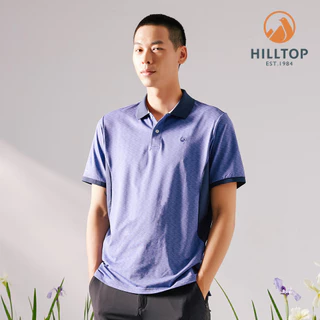 【Hilltop 山頂鳥】男款抗菌吸濕快乾抗UV休閒機能POLO衫 PS14XMK0-紫