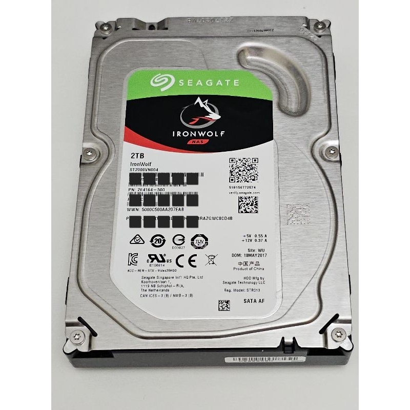 Seagate IronWolf 2TB 3.5吋NAS硬碟 (ST2000VN004) 贈外接硬碟盒及碟內知識影片 | 蝦皮購物