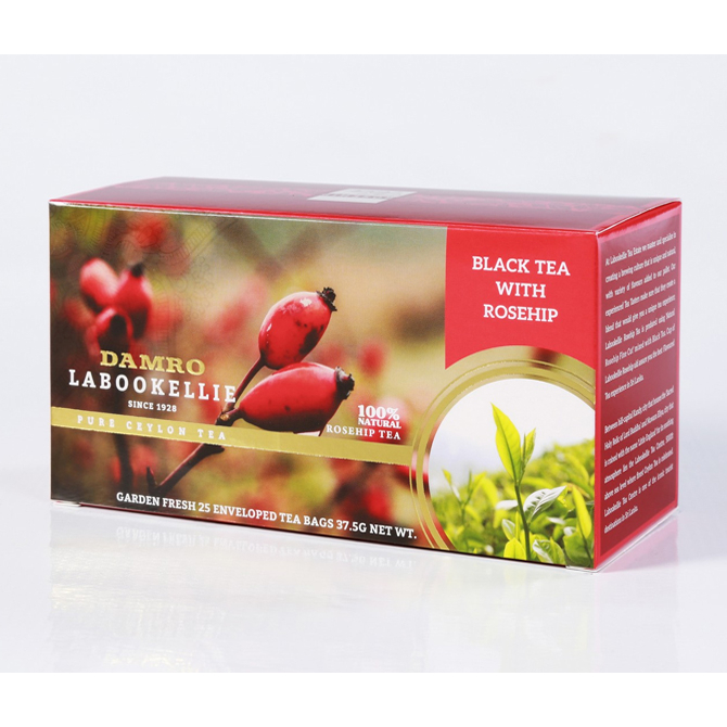 【台灣獨家供應 - DAMRO 頂級錫蘭紅茶】玫瑰果紅茶 25入平面茶包 花果風味茶 斯里蘭卡最高級茶葉品牌 | 蝦皮購物