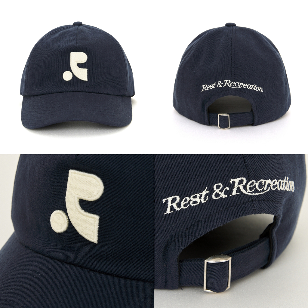 REST AND RECREATION] RR LOGO BALL CAP - NAVY - SOPOGO