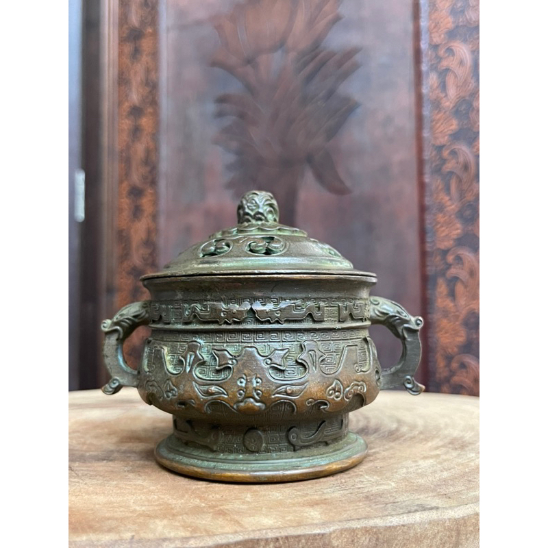銅器 重工 彫刻 龍鳳茶壺 茶杯 茶道具 工芸品 置物