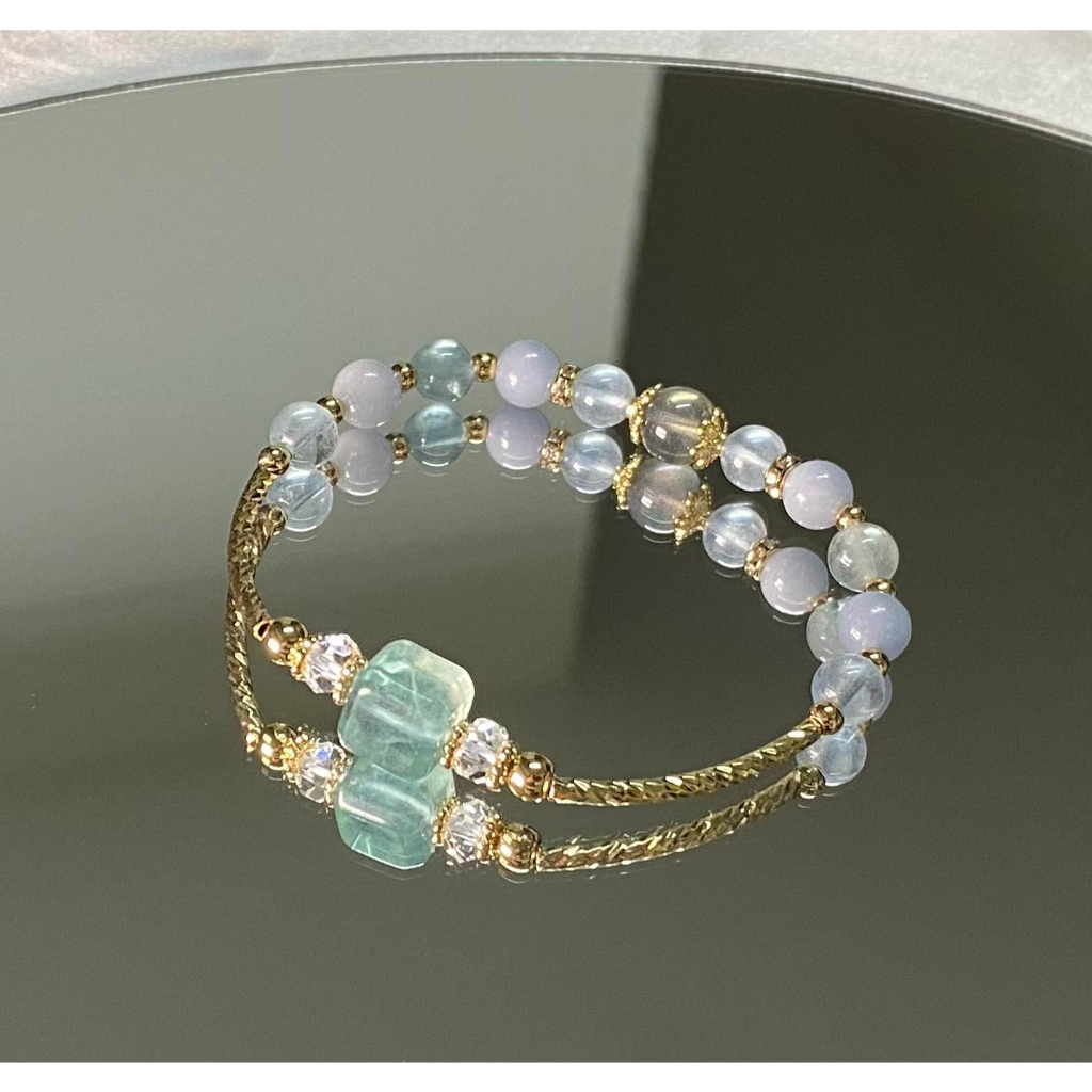 POiNT crystal 天使光暈 綠螢石｜拉長石｜海藍寶｜藍天使石｜白水晶 | 蝦皮購物