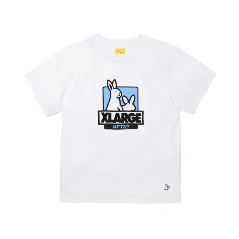 23Ss FR2 x XLARGE Box Logo T-shirt 聯名新款圓領寬鬆短袖經典衣戶外T