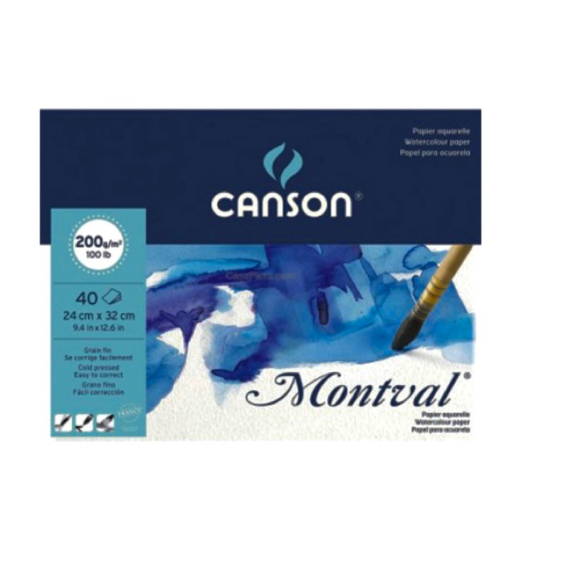 Canson Montval Watercolor Block , 20 Sheets - 300 GSM (140 lb) 9.5x 12.6 (240 x 320 mm)