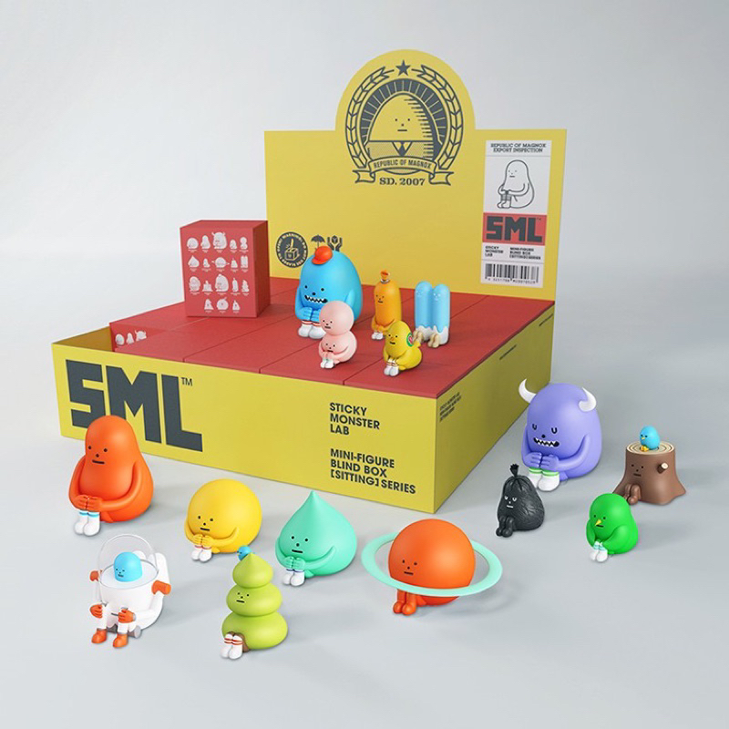 現貨 黏黏怪坐坐系列 盲盒 SML 盲抽 Sticky Monster Lab 黏黏怪物研究所 盒玩 | 蝦皮購物