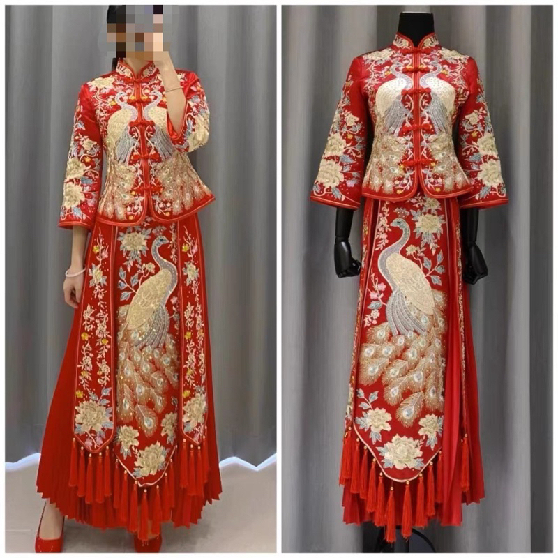可租/全新女款秀禾服/龍鳳掛/中式修身婚紗| 蝦皮購物