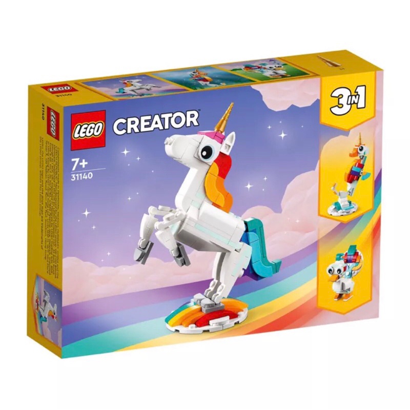 樂高 彩虹獨角獸 LEGO 31140 魔幻獨角獸 3合一系列 1Creator 3IN1 海馬 孔雀 | 蝦皮購物