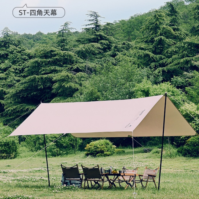 黑膠天幕 ShineTrip 山趣 方形黑膠天幕 蝶型天幕 露營天幕 六角天幕 帳篷天幕 附營柱 天幕 防水天幕 戶外 | 蝦皮購物