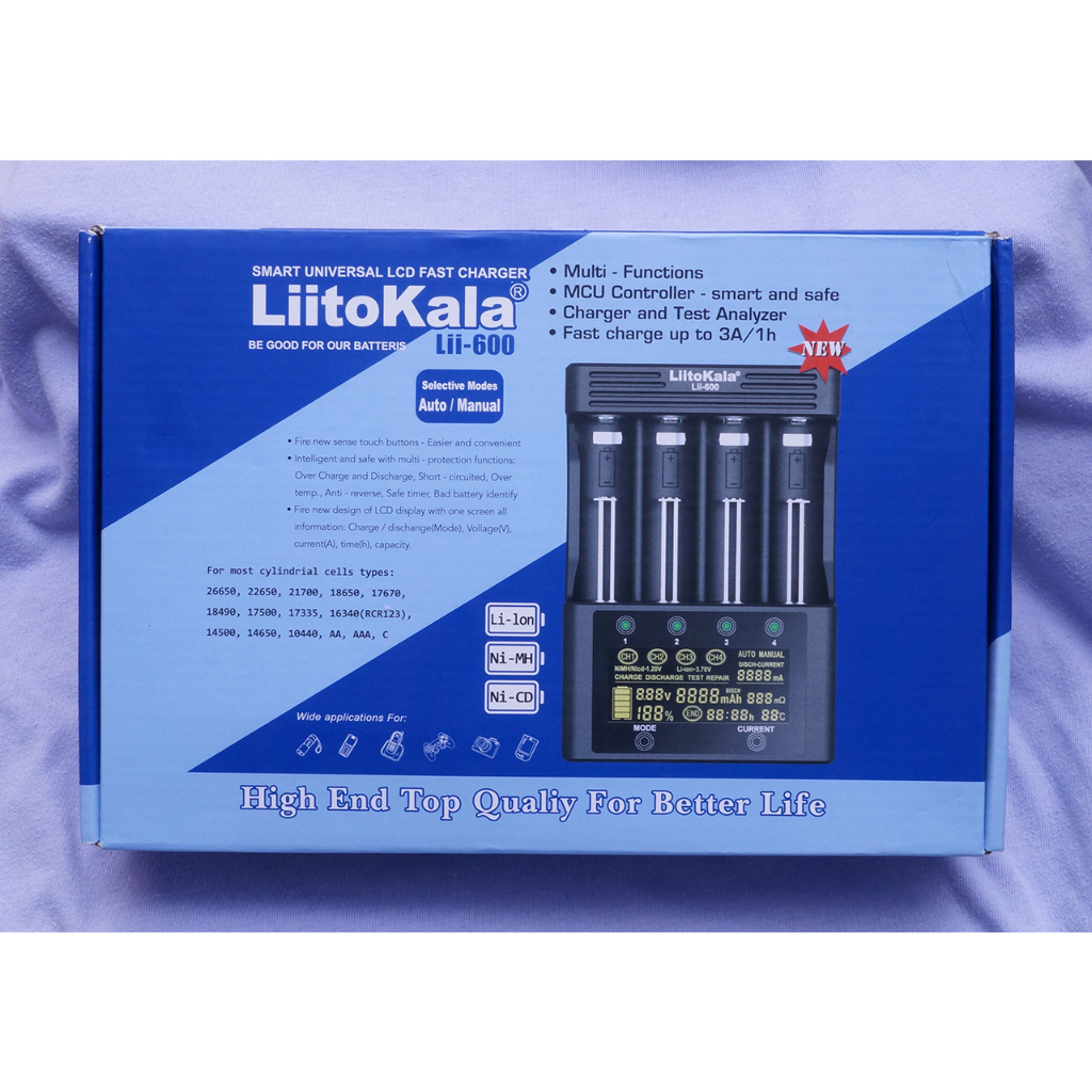 LiitoKala Lii-600 鋰電池充電器 可充 18650 26650 21700 鎳氫 3Ax4槽 內阻測試 | 蝦皮購物