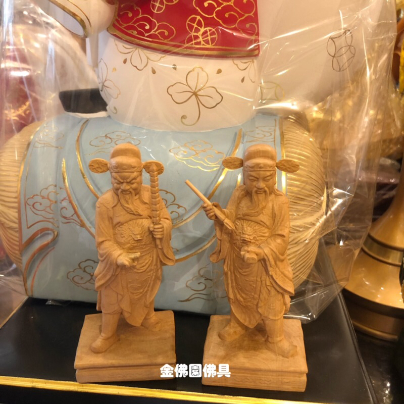 【金佛園佛具】現貨實拍 3寸6 文武判官 小神尊 小神明 黃楊木 | 蝦皮購物