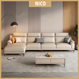 NICO｜納帕真皮沙發 現代簡約頭層牛皮 大小戶型客廳 北歐沙發整裝組合傢俱