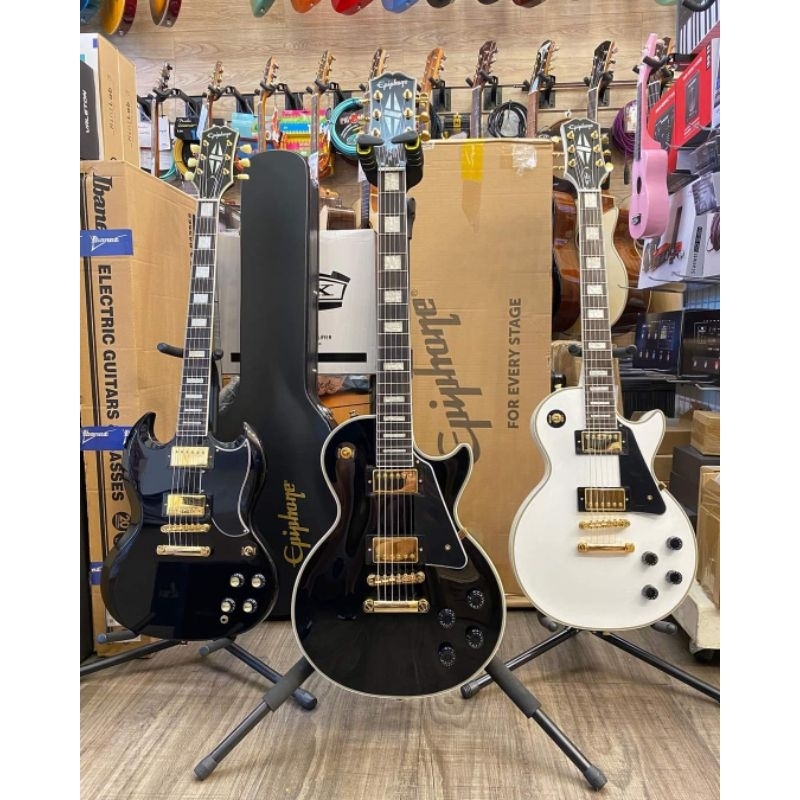 『經典復刻』Epiphone Les Paul Custom 電吉他 Ebony 黑卡 黑色 孤獨搖滾 | 蝦皮購物