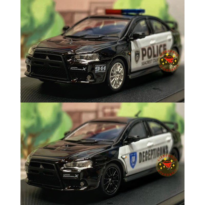 🔅里氏模型車TM 1/64 Lancer Evolution EVO 10代美國警車三菱警車合金 