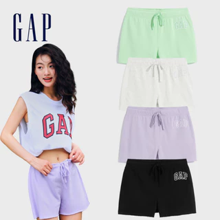 Gap 女裝 Logo抽繩鬆緊短褲 碳素軟磨法式圈織系列-多色可選(660885)
