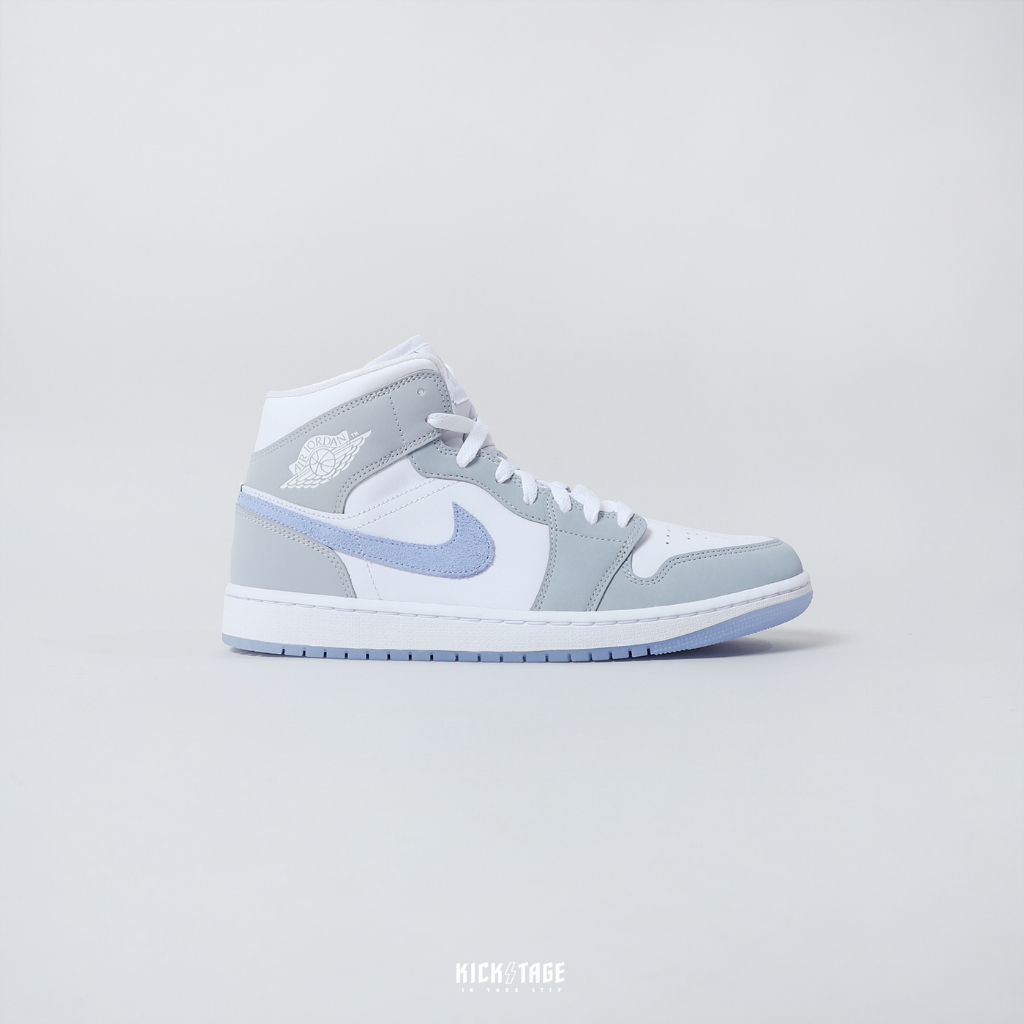 NIKE AIR JORDAN 1 MID 白灰水藍中筒一代AJ1 果凍底【BQ6472-105