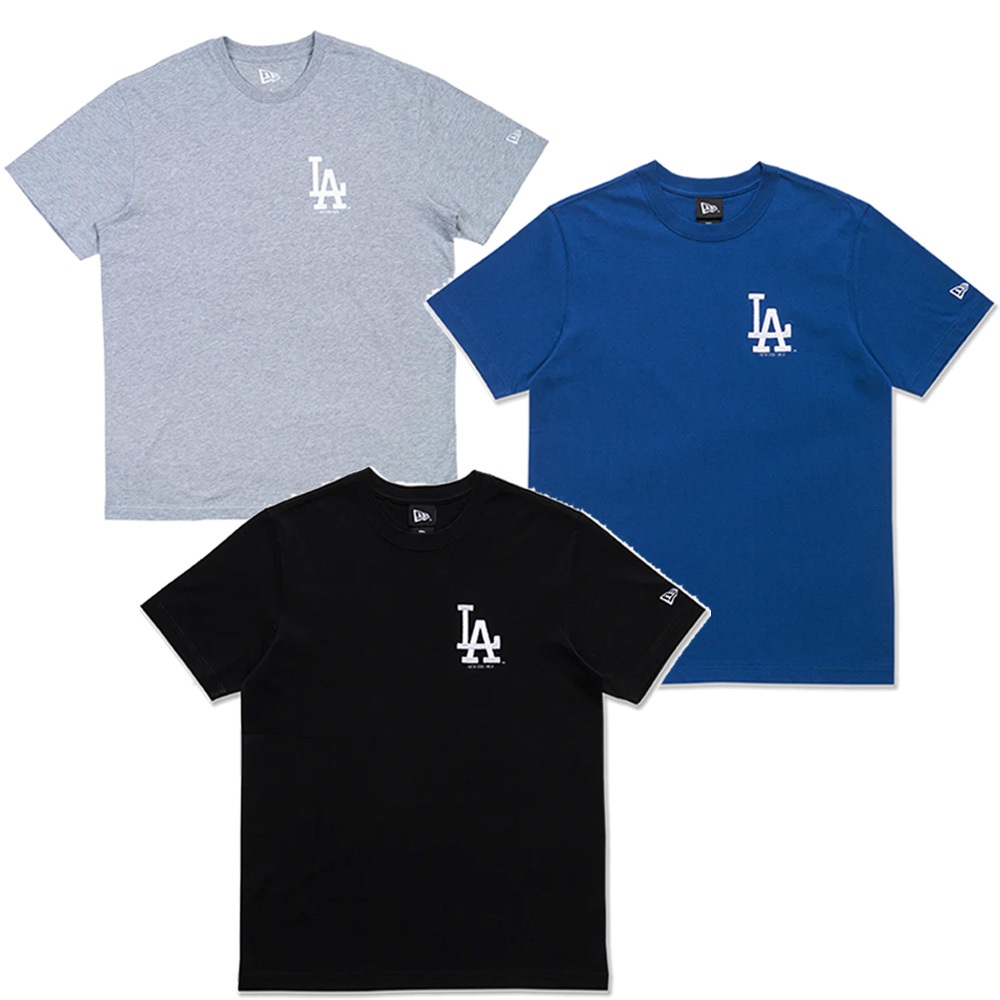 NEW ERA 短袖上衣 ESSENTIAL 洛杉磯道奇 灰 藍紫 黑 多色 MLB 休閒 運動上衣 情侶衣 | 蝦皮購物