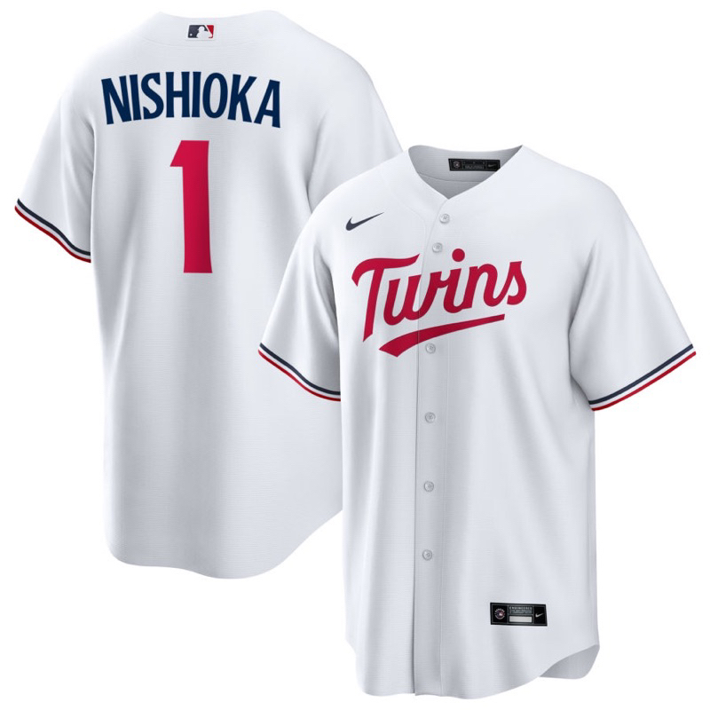 全新附吊牌MLB 代購短T 背號T 西岡剛NISHIOKA 明尼蘇達雙城電繡球衣