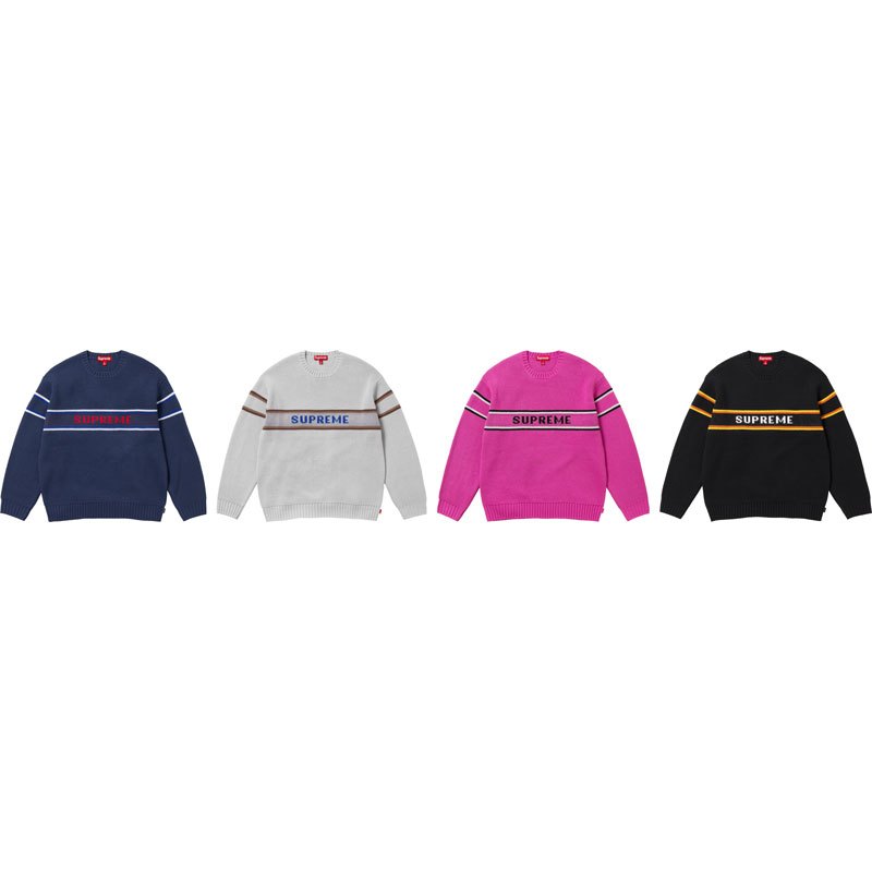 SUPREME FW23 CHEST STRIPE SWEATER 毛衣/ 針織衫(黑色) 化學 SUPREME FW23 CHEST STRIPE SWEATER 毛衣/ 針織衫(黑色) 化學